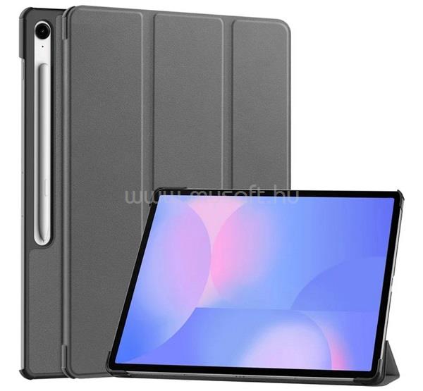 GIGAPACK Samsung Tab S10 FE Plus WIFI GIGAPACK Tok álló, bőr hatású aktív FLIP, ceruza tartó, SÖTÉTSZÜRKE
