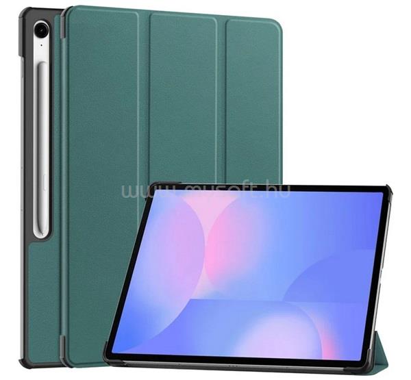 GIGAPACK Samsung Tab S10 FE Plus WIFI / Tab S10 FE Plus LTE GIGAPACK Tok álló, bőr hatású aktív FLIP, ceruza tartó, SÖTÉTZÖLD