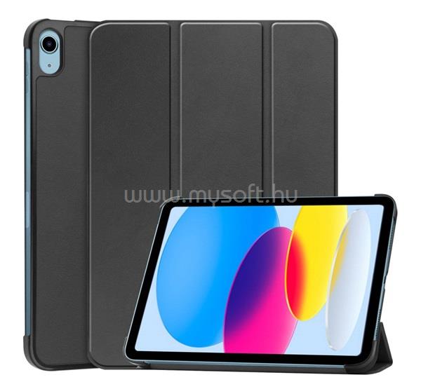 GIGAPACK IPAD 11 (2025) / 10.9 (2022) GIGAPACK Tok álló, bőr hatású aktív FLIP, asztali tartó, FEKETE