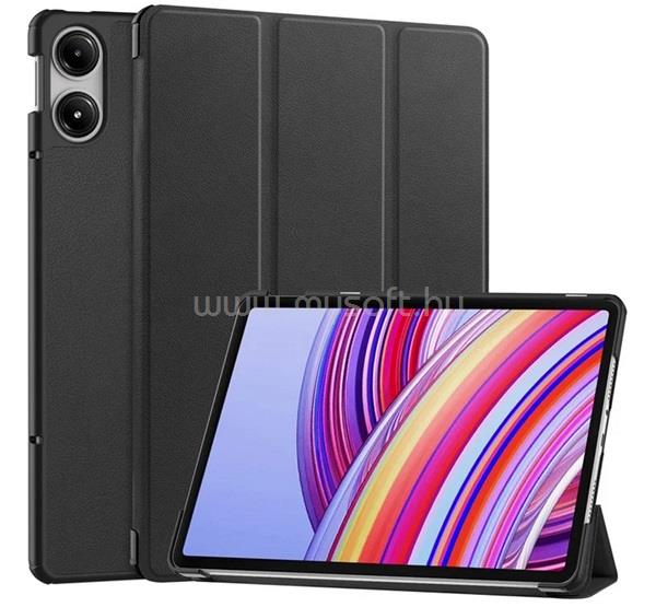 GIGAPACK Redmi Pad Pro GIGAPACK Tok álló, bőr hatású aktív FLIP, asztali tartó, FEKETE