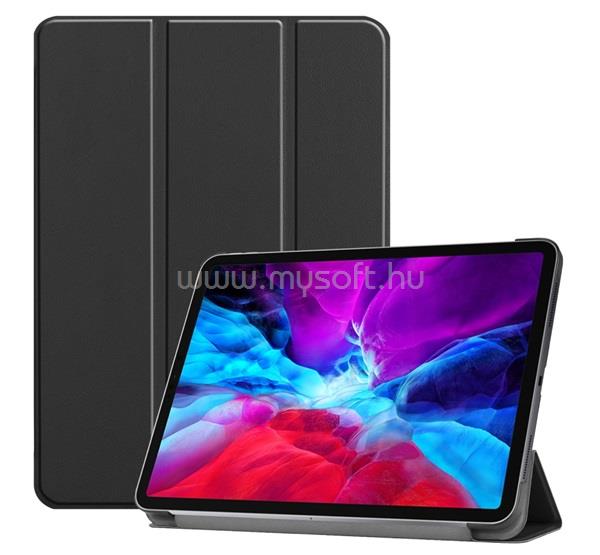 GIGAPACK IPAD Pro 12.9 (2022) / Pro 12.9 (2021) GIGAPACK Tok álló, bőr hatású aktív FLIP, asztali tartó, FEKETE