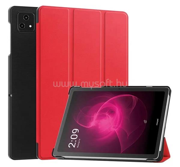 GIGAPACK T Tablet 5G ( 2023 ) GIGAPACK Tok álló, bőr hatású aktív FLIP, asztali tartó, PIROS