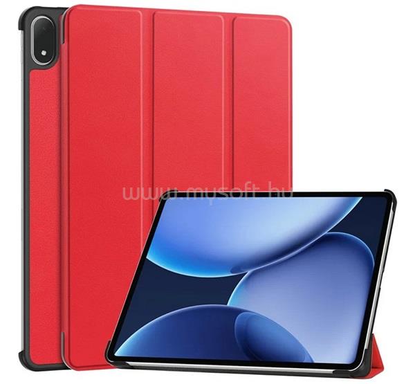 GIGAPACK OnePlus Pad 3 GIGAPACK Tok álló, bőr hatású aktív FLIP, asztali tartó, PIROS