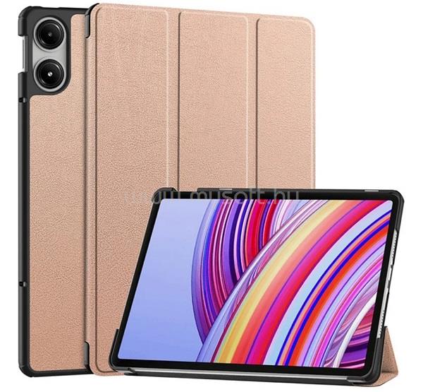 GIGAPACK Redmi Pad Pro GIGAPACK Tok álló, bőr hatású aktív FLIP, asztali tartó, ROZÉARANY