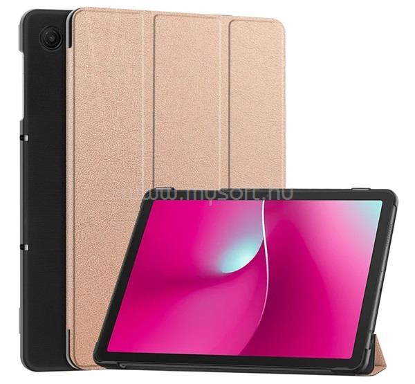 GIGAPACK T Tablet 2 5G GIGAPACK Tok álló, bőr hatású aktív FLIP, asztali tartó, ROZÉARANY