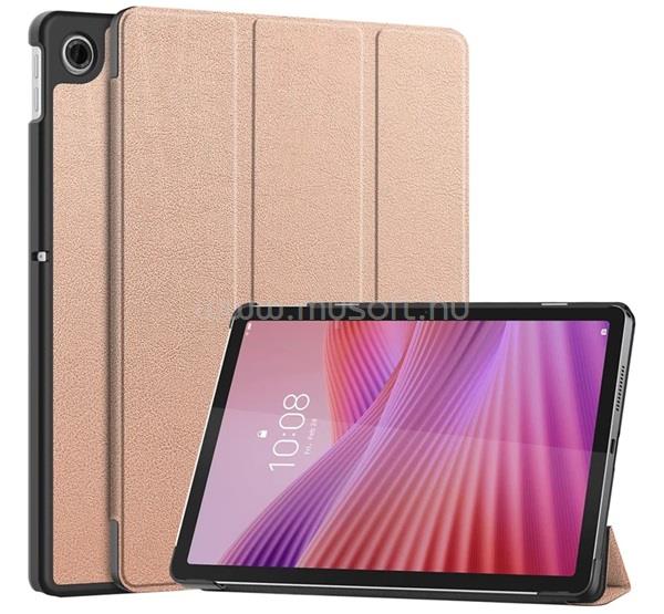 GIGAPACK Lenovo Tab 10.1 GIGAPACK Tok álló, bőr hatású aktív FLIP, asztali tartó, ROZÉARANY