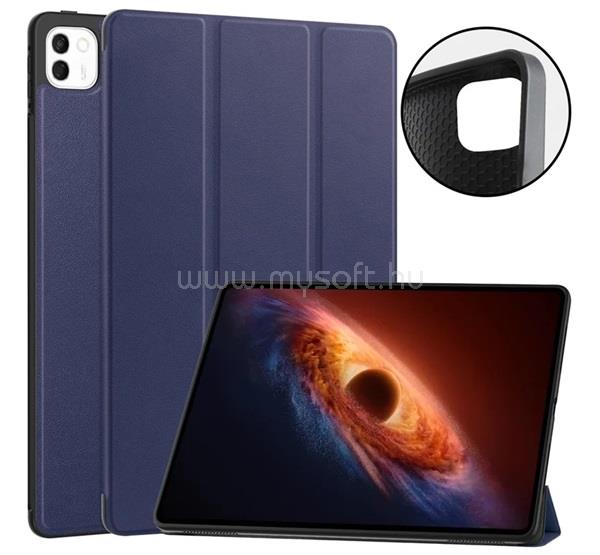 GIGAPACK Honor MagicPad 4 GIGAPACK Tok álló, bőr hatású aktív FLIP, asztali tartó, SÖTÉTKÉK