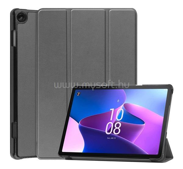 GIGAPACK Lenovo Tab M10 GIGAPACK Tok álló, bőr hatású aktív FLIP, asztali tartó, SÖTÉTSZÜRKE