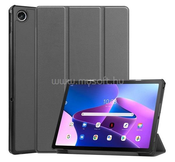 GIGAPACK Lenovo Tab M10 Plus / Tab M10 Plus GIGAPACK Tok álló, bőr hatású aktív FLIP, asztali tartó, SÖTÉTSZÜRKE