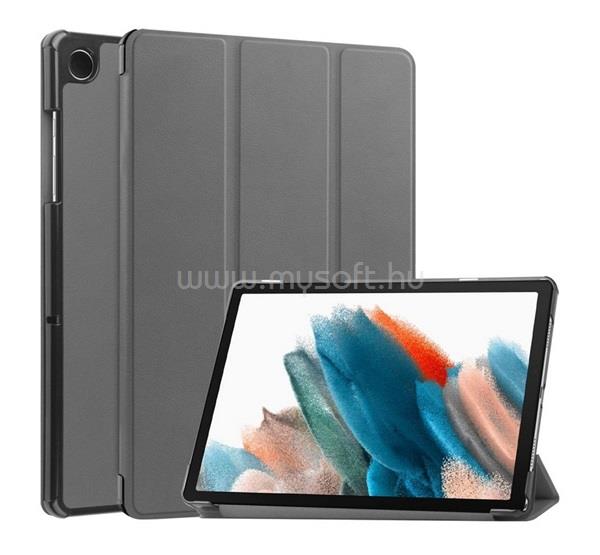 GIGAPACK Samsung Tab A9 LTE / Tab A9 WIFI GIGAPACK Tok álló, bőr hatású aktív FLIP, asztali tartó, SÖTÉTSZÜRKE