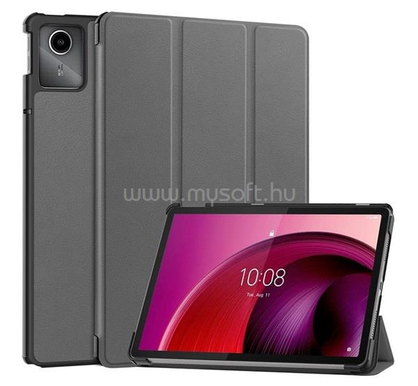 GIGAPACK Lenovo Tab M11 GIGAPACK Tok álló, bőr hatású aktív FLIP, asztali tartó, SÖTÉTSZÜRKE