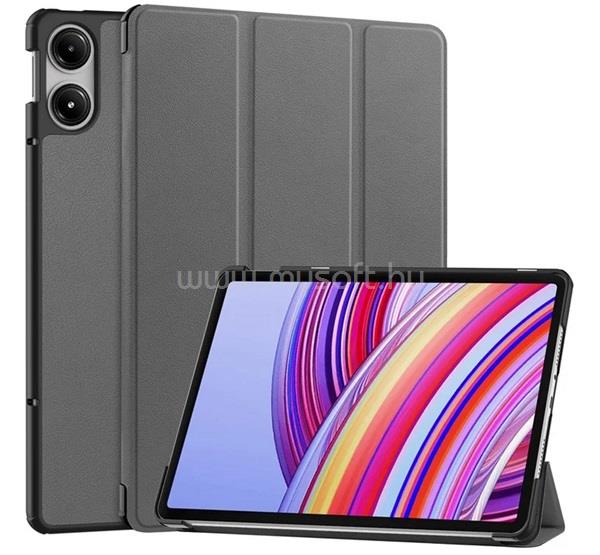 GIGAPACK Redmi Pad Pro GIGAPACK Tok álló, bőr hatású aktív FLIP, asztali tartó, SÖTÉTSZÜRKE