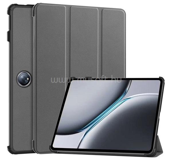 GIGAPACK OnePlus Pad 2 GIGAPACK Tok álló, bőr hatású aktív FLIP, asztali tartó, SÖTÉTSZÜRKE
