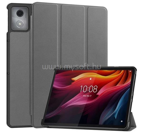 GIGAPACK Lenovo Tab K11 Plus GIGAPACK Tok álló, bőr hatású aktív FLIP, asztali tartó, SÖTÉTSZÜRKE