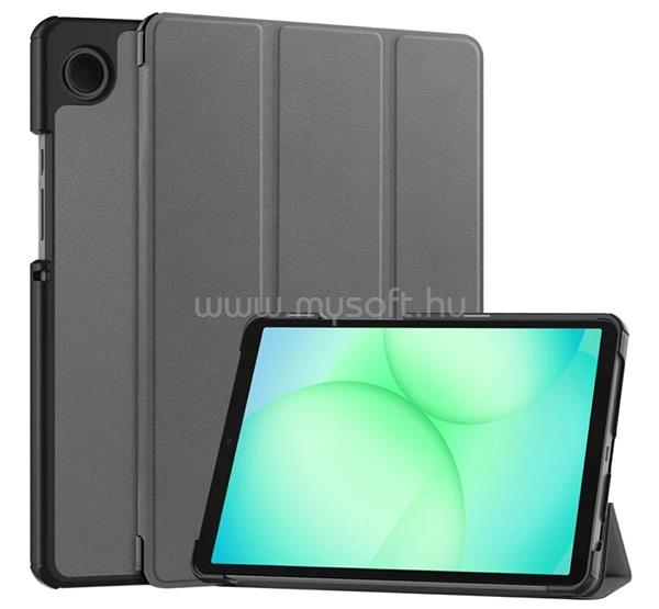 GIGAPACK Samsung Tab A11 LTE / Tab A11 WIFI GIGAPACK Tok álló, bőr hatású aktív FLIP, asztali tartó, SÖTÉTSZÜRKE