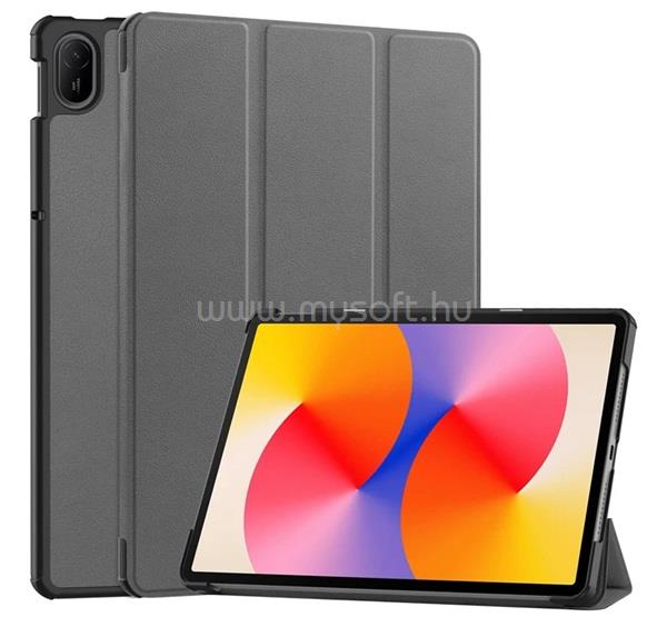 GIGAPACK Huawei MatePad SE 11 GIGAPACK Tok álló, bőr hatású aktív FLIP, asztali tartó, SÖTÉTSZÜRKE