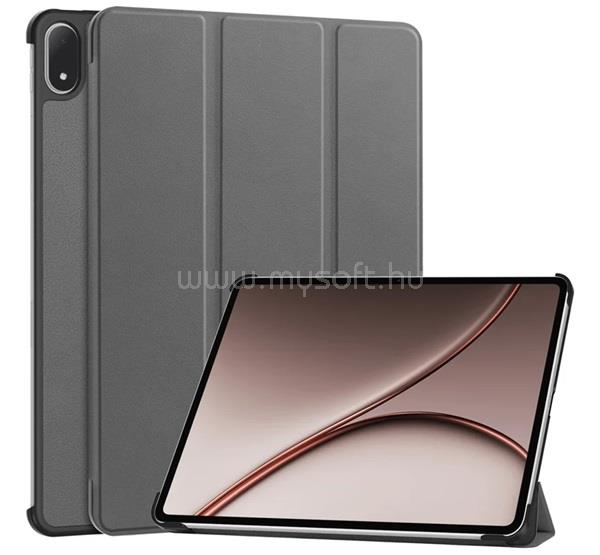 GIGAPACK OnePlus Pad 4 GIGAPACK Tok álló, bőr hatású aktív FLIP, asztali tartó, SÖTÉTSZÜRKE
