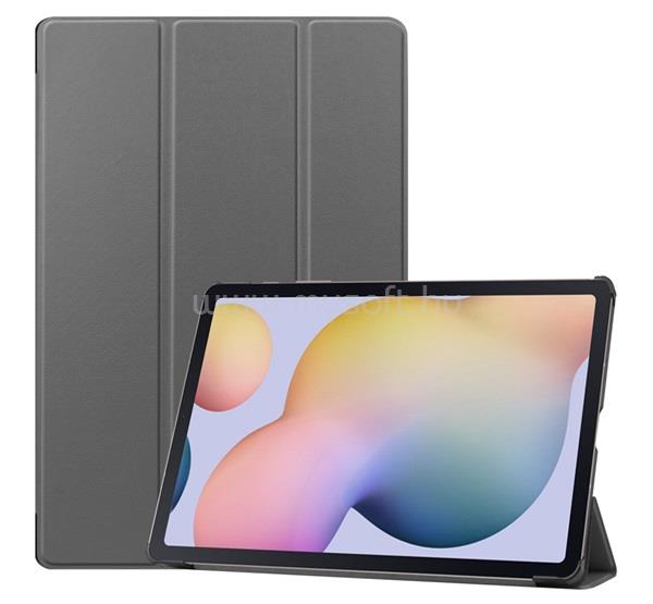 GIGAPACK Samsung Tab S7 Plus WIFI 5G GIGAPACK Tok álló, bőr hatású aktív FLIP, asztali tartó, SÖTÉTSZÜRKE