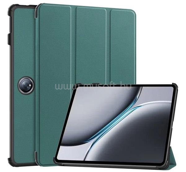 GIGAPACK OnePlus Pad 2 GIGAPACK Tok álló, bőr hatású aktív FLIP, asztali tartó, SÖTÉTZÖLD