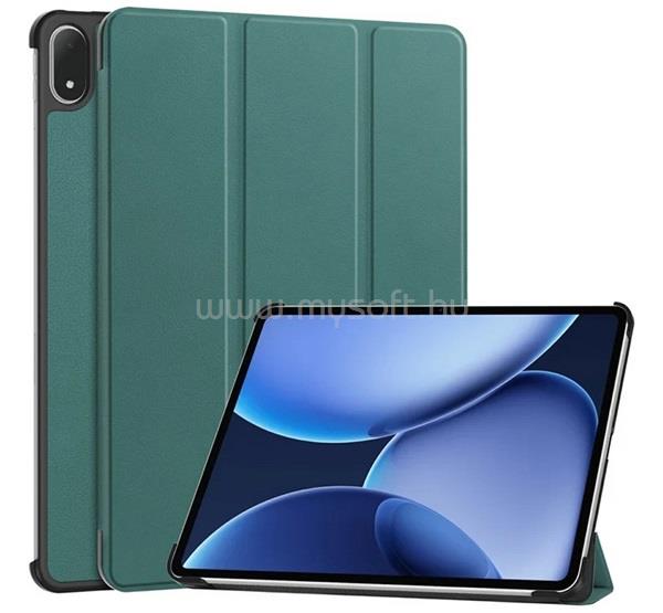 GIGAPACK OnePlus Pad 3 GIGAPACK Tok álló, bőr hatású aktív FLIP, asztali tartó, SÖTÉTZÖLD