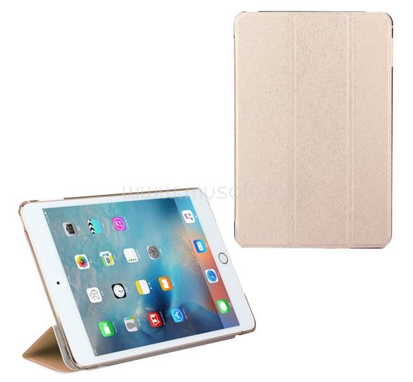 GIGAPACK IPAD 9.7 (2018) / 9.7 (2017) GIGAPACK Tok álló, bőr hatású aktív FLIP, textil minta, ARANY