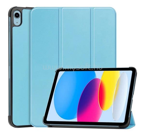 GIGAPACK IPAD 11 (2025) / 10.9 (2022) GIGAPACK Tok álló, bőr hatású aktív FLIP, asztali tartó, VILÁGOSKÉK