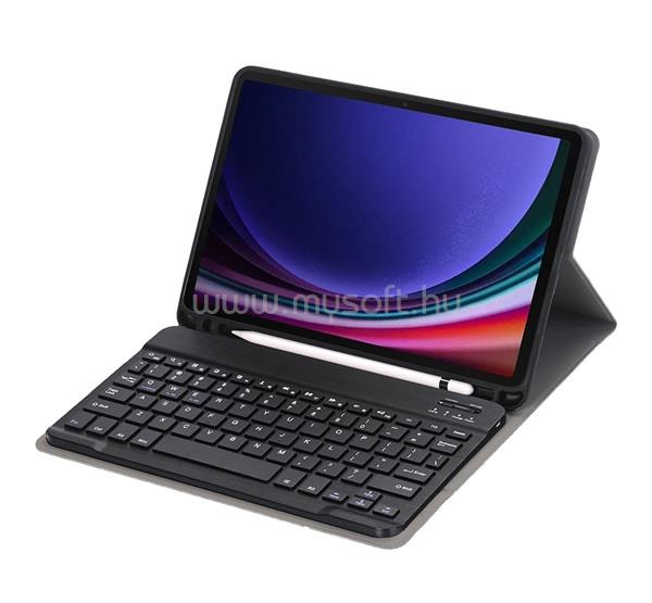 GIGAPACK Samsung Tab S9 FE LTE / Tab S9 FE WIFI / Tab S9 LTE GIGAPACK Tok álló, bőr hatású FLIP, ceruza tartó, FEKETE