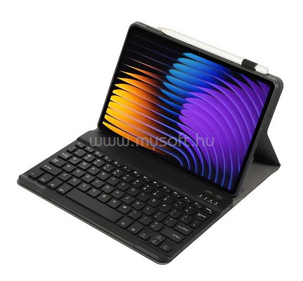 GIGAPACK Xiaomi Pad 8 Pro / Pad 8 / Pad 7 Pro GIGAPACK Tok álló, bőr hatású FLIP, angol nyelvű, FEKETE
