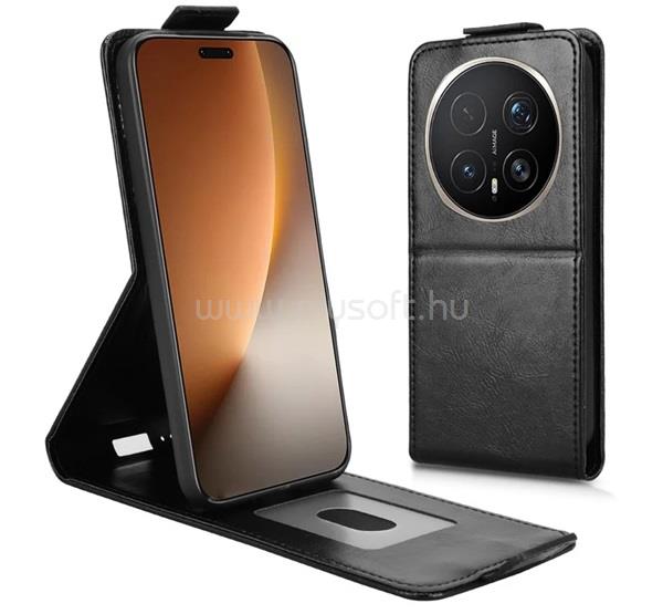 GIGAPACK Honor Magic 8 Pro GIGAPACK Tok álló, bőr hatású FLIP, prémium, FEKETE