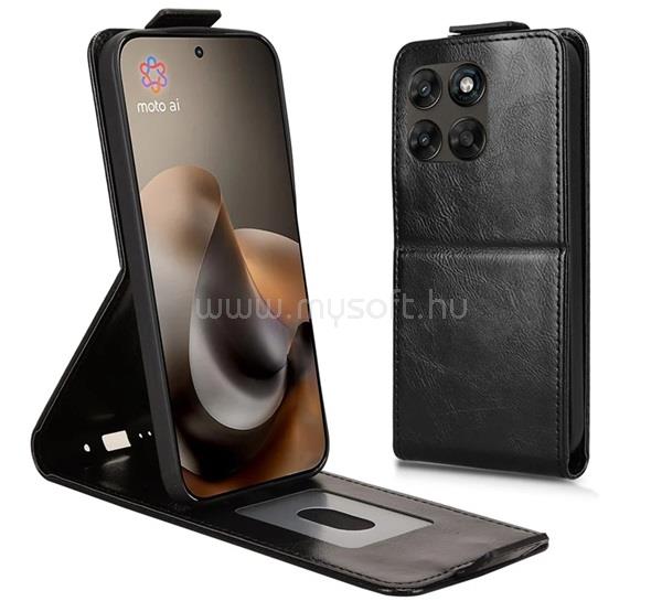 GIGAPACK Motorola Moto G87 5G / G77 5G GIGAPACK Tok álló, bőr hatású FLIP, prémium, FEKETE