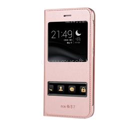 GIGAPACK Huawei P9 Lite Mini GIGAPACK Tok álló, bőr hatású FLIP, ablakos, ROZÉARANY GP-74110 small