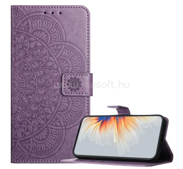 GIGAPACK T Phone 3 5G GIGAPACK Tok álló, bőr hatású FLIP, mandala, LILA
