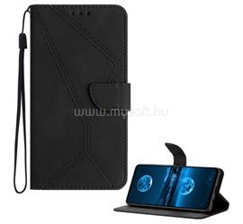 GIGAPACK T Phone 3 5G GIGAPACK Tok álló, bőr hatású FLIP, varrás minta + kézpánt, FEKETE GP-176309 small