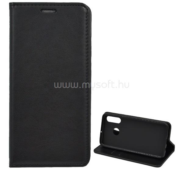 GIGAPACK Huawei P30 Lite GIGAPACK tok álló, bőr hatású FLIP, asztali tartó, FEKETE
