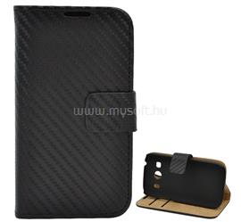 GIGAPACK Samsung Ace 4 LTE GIGAPACK tok álló, bőr hatású FLIP, karbon minta, FEKETE GP-50275 small