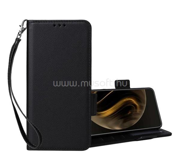 GIGAPACK Nothing Phone 3a Lite GIGAPACK Tok álló, bőr hatású FLIP, prémium + kézpánt, FEKETE