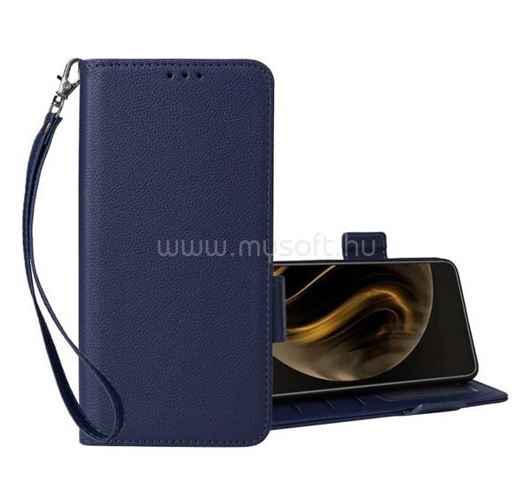 GIGAPACK Honor 600 / 600 Pro GIGAPACK Tok álló, bőr hatású FLIP, prémium + kézpánt, SÖTÉTKÉK