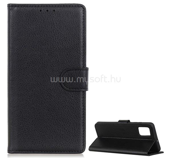 GIGAPACK LG K62 / K52 GIGAPACK Tok álló, bőr hatású FLIP, prémium, FEKETE