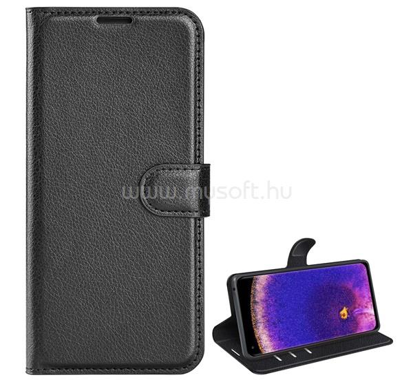 GIGAPACK Oppo Find X5 Pro GIGAPACK tok álló, bőr hatású FLIP, prémium, FEKETE