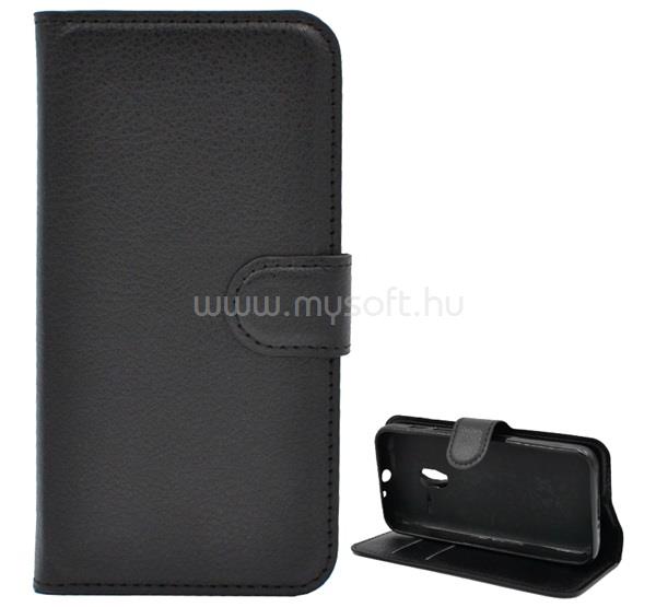 GIGAPACK Alcatel Pixi 3 4.5 GIGAPACK tok álló, bőr hatású FLIP, prémium, FEKETE