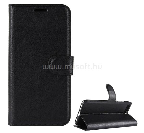 GIGAPACK Huawei Y6 (2018) GIGAPACK tok álló, bőr hatású FLIP, prémium, FEKETE
