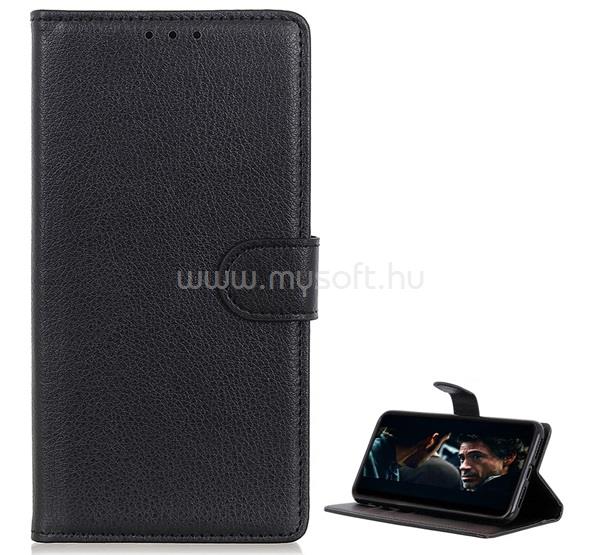 GIGAPACK Huawei P40 GIGAPACK tok álló, bőr hatású FLIP, prémium, FEKETE
