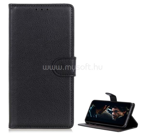 GIGAPACK Huawei P40 Lite E / Y7p GIGAPACK Tok álló, bőr hatású FLIP, prémium, FEKETE