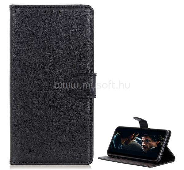 GIGAPACK Honor X10 5G GIGAPACK tok álló, bőr hatású FLIP, prémium, FEKETE