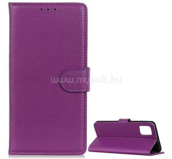 GIGAPACK LG K62 / K52 GIGAPACK Tok álló, bőr hatású FLIP, prémium, LILA