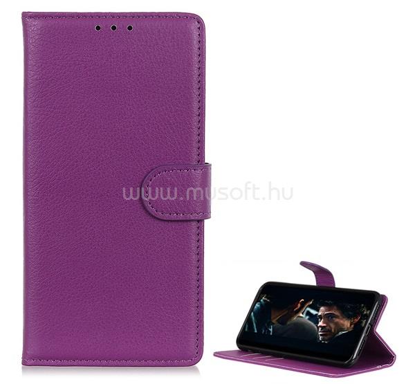 GIGAPACK Huawei P Smart (2020) GIGAPACK tok álló, bőr hatású FLIP, prémium, LILA