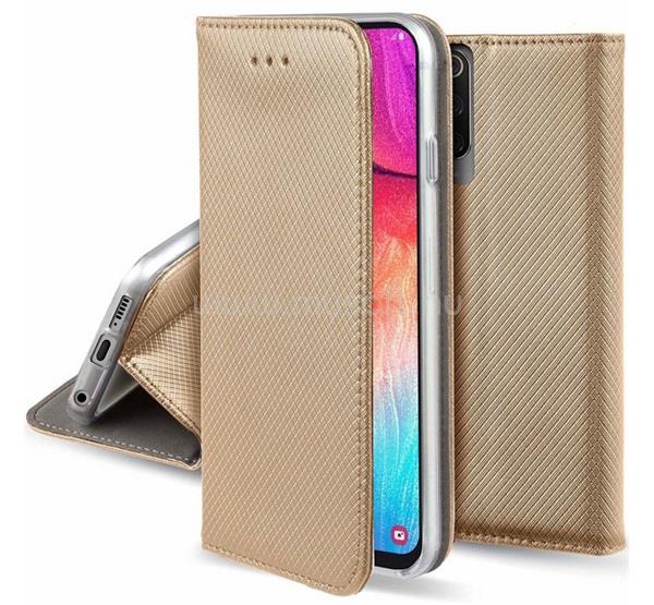 GIGAPACK Samsung A51 5G GIGAPACK Tok álló, bőr hatású FLIP, rombusz, ARANY