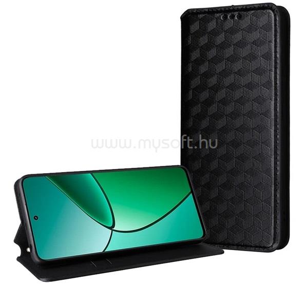 GIGAPACK Redmi 13 4G GIGAPACK Tok álló, bőr hatású FLIP, prémium, FEKETE
