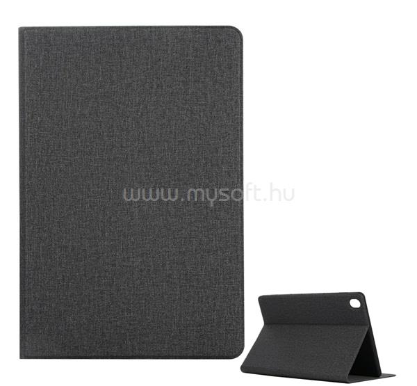 GIGAPACK Huawei MediaPad M6 10.8 LTE / MediaPad M6 10.8 WIFI GIGAPACK Tok álló, bőr hatású FLIP, textil hatás, FEKETE