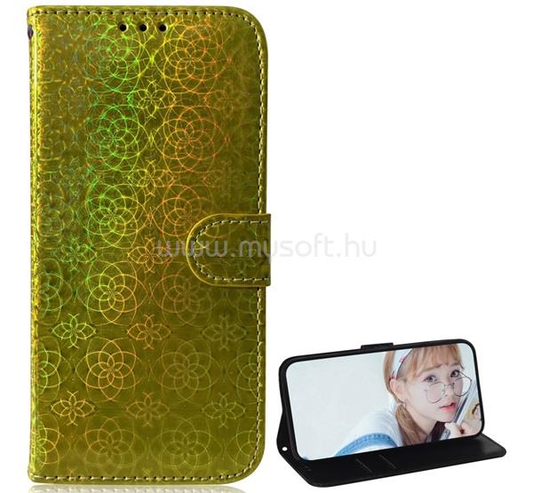 GIGAPACK Xiaomi Mi 10T Pro 5G / Mi 10T 5G GIGAPACK Tok álló, bőr hatású FLIP, virág, SÖTÉTZÖLD